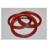 3 very nice chinese cinnabar banlge
