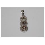 14KT white gold fancy coloned diamond pendant