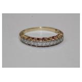 14KT yellow gold diamonds and ruby ring that