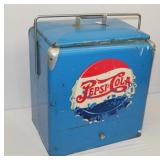 1940's Pepsi Cola Cooler w/ Double Sided Bottle