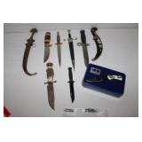 10 Vintage Fixed & Folding Knife Collection