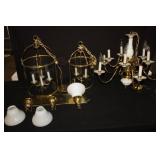 4pc vintage brass lighting group