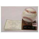 Matt Williams ball with certificate