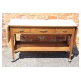 MCM Cerama by Broyhill walnut serving cart/bar