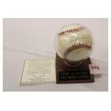 Tom Glavine ball with certificate