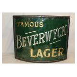 Vintage Beer Sign w/ curved glass Famous