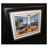 'Interior with Striped Horse' Fanch 2014 Framed Ar
