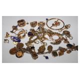 Large grouping of mostly gold filled jewelry