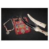 Vintage Bedouim Mask/ Arabian Presentation Dagger,