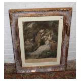 Framed 30'x23.5' lithograft fishing party