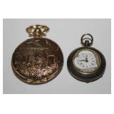 Ladies 800 silver pocket watch case marked 0.800