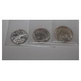 Lot of 3 1/10 oz coins / silver