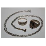 3 - 925  sterrling items 2 - mens rings