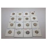 Mercury Dimes 14 coins+ 1 oz of silver