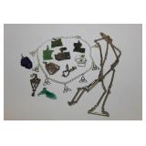 Large grouping of charms, pendants, anklet