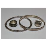 2 - 925 sterling bangle bracelets and 2 - 925