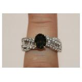 New olive green tourmaline, white topaz sterling