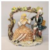 Capodimonte Porcelain Couple in Tree Swing