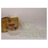 Glass Punch Bowl with cups and ladle