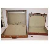 2 vintage leather Samsonite luggage