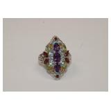 New large 1.25' multi-gemstone ring