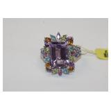 NWT emerald cut amethyst, multi-