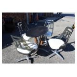 Mid Century Modern Dining Set; glass top table,