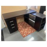 L-Shaped Desk with Drawers & Shelves