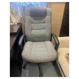 Fabric Gray Rolling Desk Chair with Arms