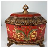 Painted Resin Box with Lid