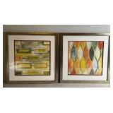 (2) Framed Abstract Wall Art