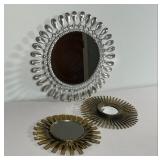 (3) Round Mirrored Wall Art