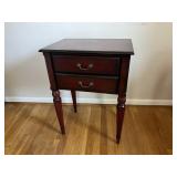 Wooden Reeded Leg Nightstand with 2 Drawers