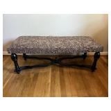Upholstered Bench with Wooden Base