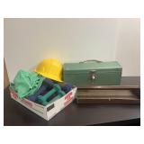 Toolbox, Weights, Hard Hat, Towels, Gloves