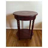 Oval Side Table with Lower Shelf
