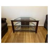 Corner TV Console with Glass Shelves