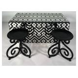 Decorative Mirror Box and Metal Candle Holders