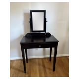 Vanity Table (1 Drawer) with Mirror (Black)