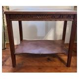 Walnut Side Table With Carvings