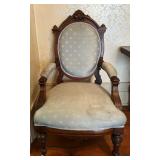 Victorian Walnut Upholstered Armchair