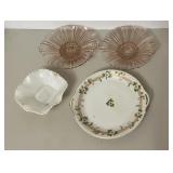 Nippon Dessert Platter; Pink Depression; Milk Glas