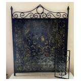 Black Metal Fireplace Cover & Wall Hanging