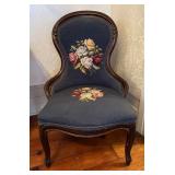 Victorian Walnut Needlepoint Side Chair