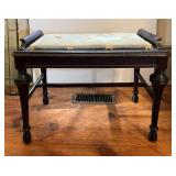 Mahogany Bench With Upholstered Seat