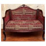 Mahogany Upholstered Settee