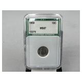 1959 Roosevelt Dime (MS67) in Slab