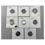 (8) Mercury Dimes ï¿½ 1930s & 1940s