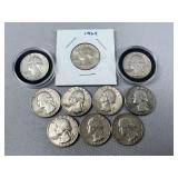 (10) Washington (90% Silver) Quarter ï¿½ 1964, 64-D
