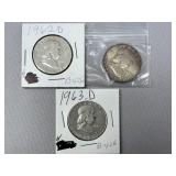 (3) Franklin Half Dollar ï¿½ 1960s